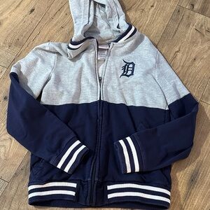 Kids Detroit Tigers full zip hoodie - Gray and Blue